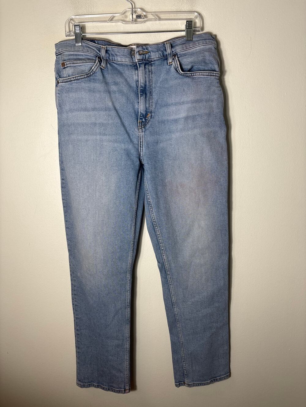 Re/Done Light Wash Straight Leg Denim Blue Jean Sz 32